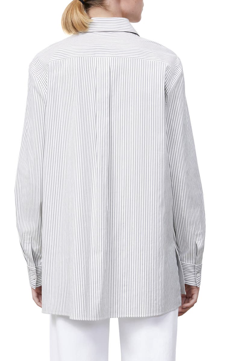 Lafayette 148 New York Greyson Metallic Stripe KindCotton Blend Shirt, Alternate, color,