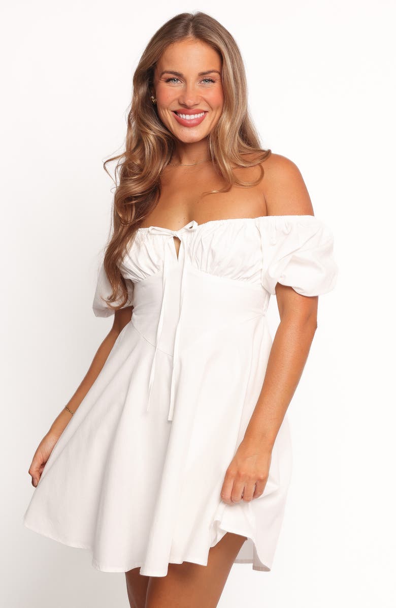 Petal & Pup Eliska Puff Sleeve Minidress, Alternate, color, White