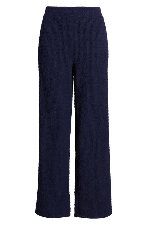 Ak Anne Klein Textured Knit Wide Leg Pants In Multi