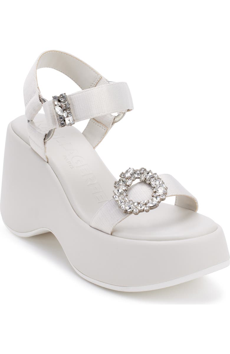 KARL LAGERFELD PARIS Kiana Platform Sandal, Main, color, Soft White
