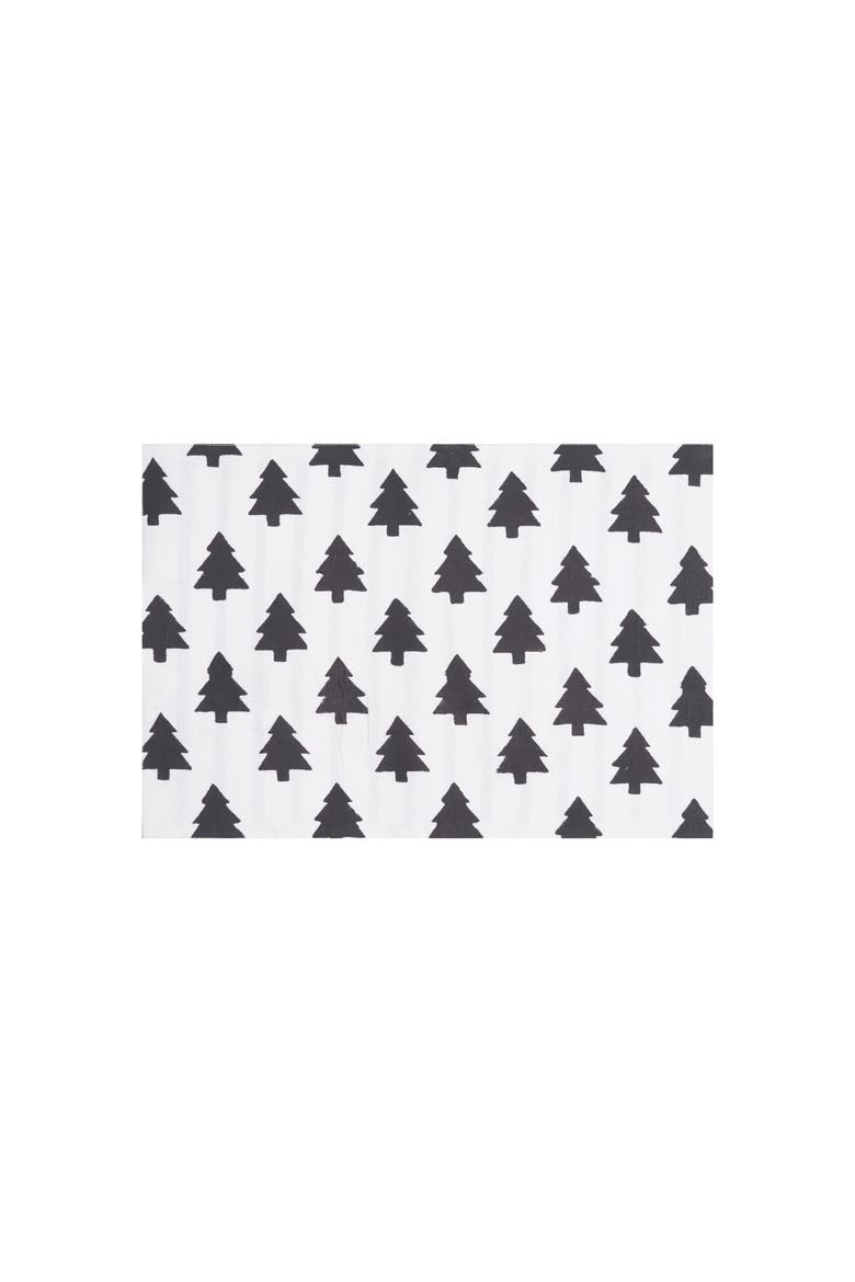 Black And White Forest Placemats Set of 4, 14" x 20", Main, color, White