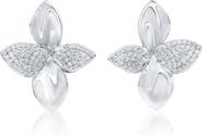 SUZY LEVIAN Flower Petal Cubic Zirconia Stud Earrings