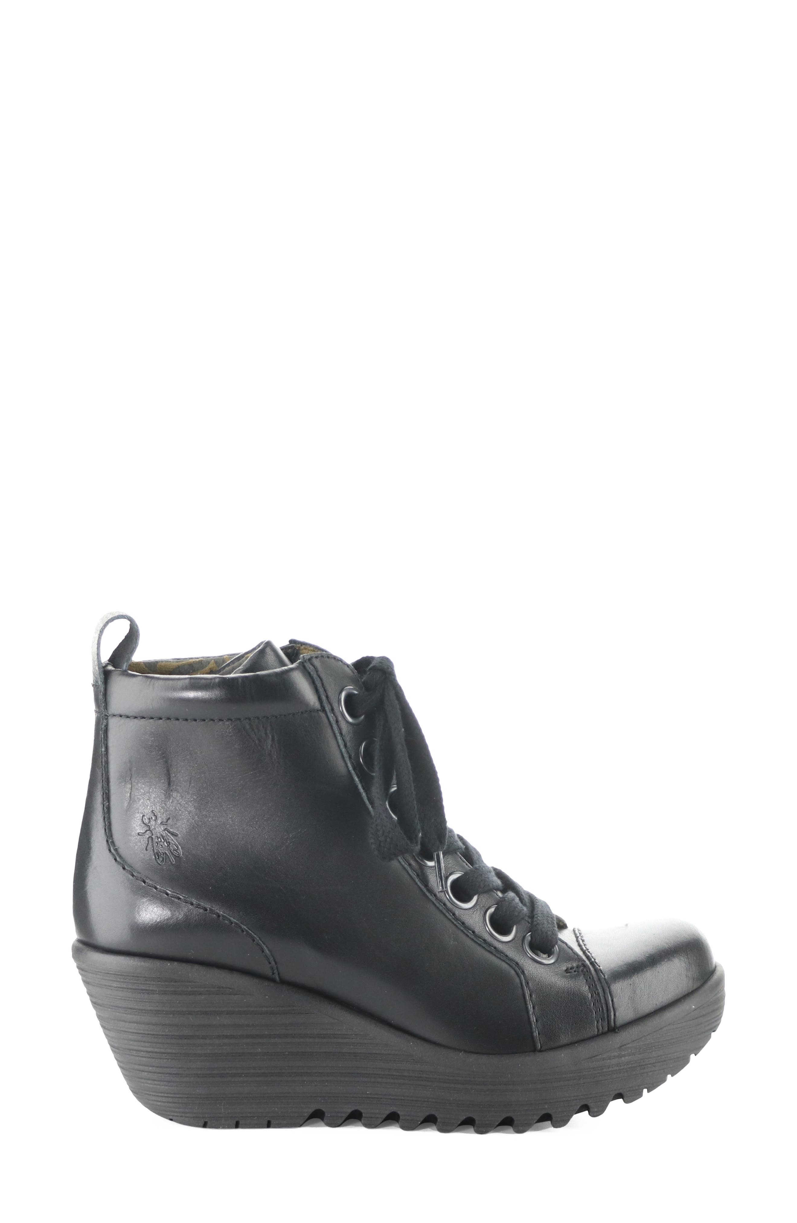 Lufe Platform Wedge Bootie, Alternate, color, BLACK
