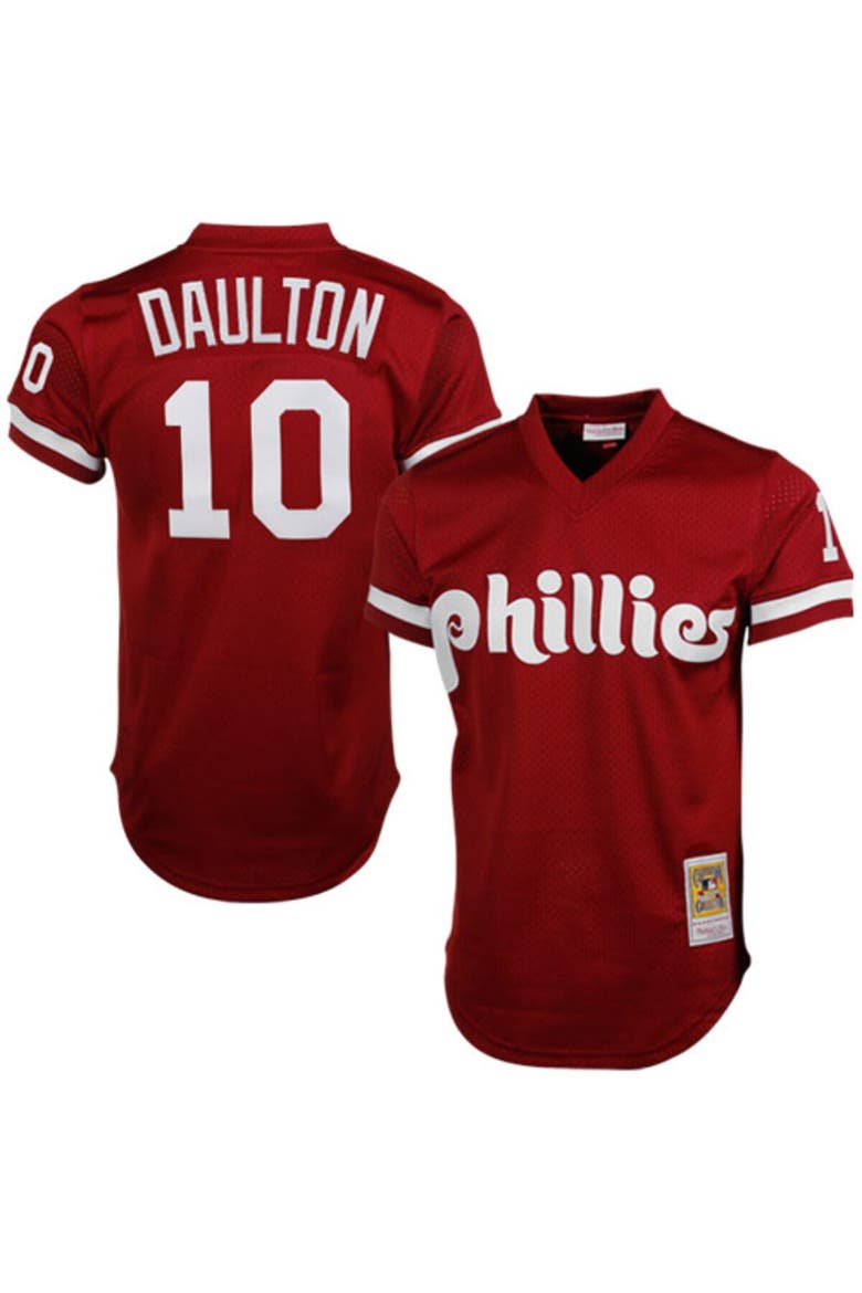 Men's Mitchell & Ness Darren Daulton Red Philadelphia Phillies Cooperstown Mesh Batting Practice Jersey, Main, color, Scarlet
