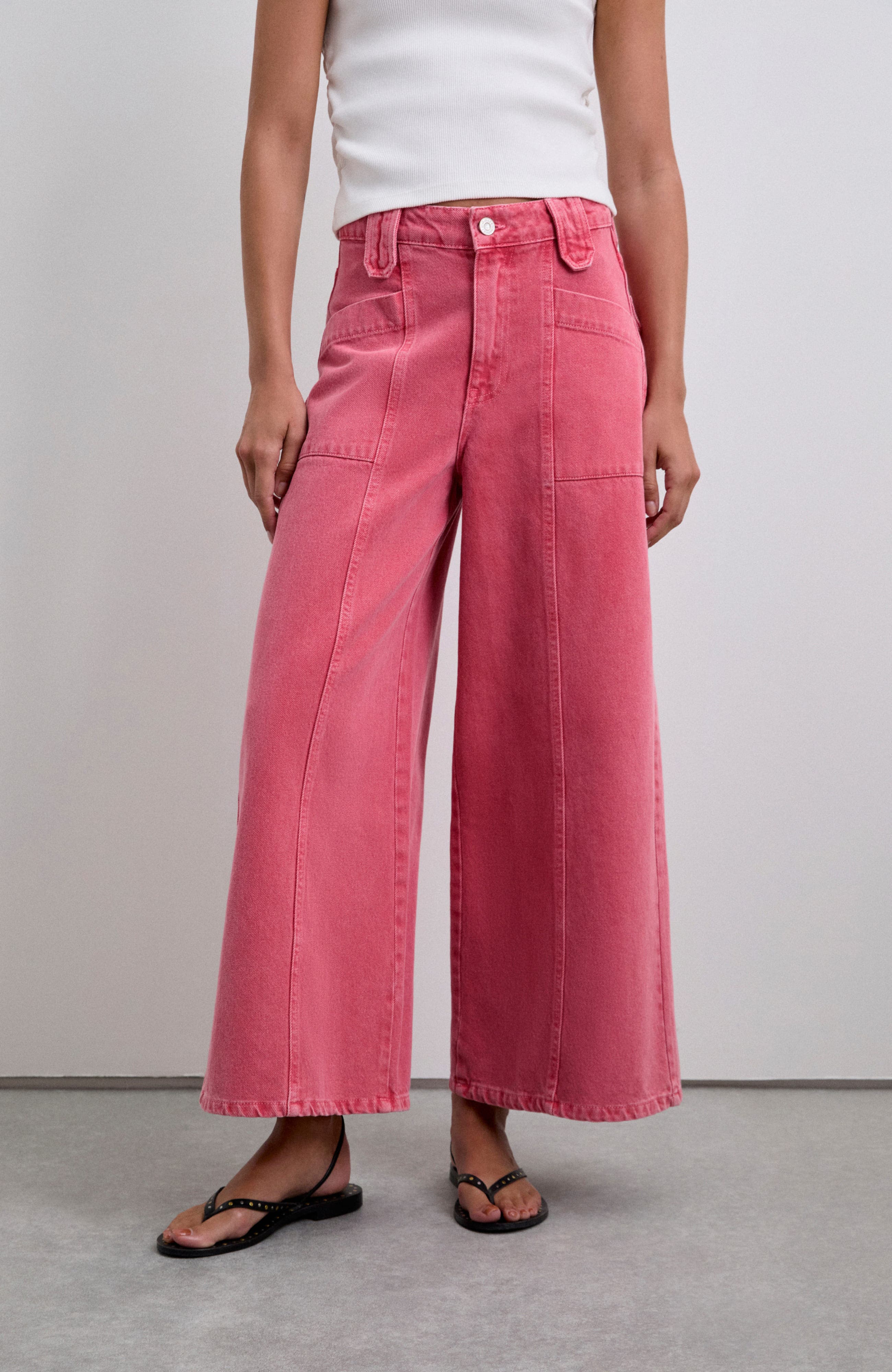 Culotte Washed Denim Pant - image 3