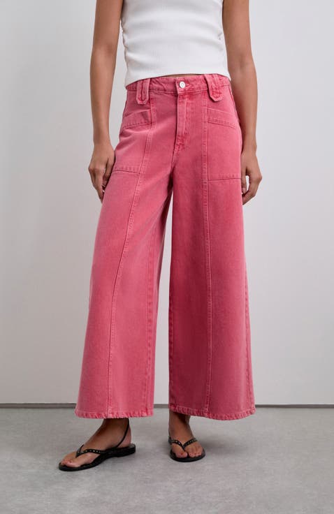 Culotte Washed Denim Pant