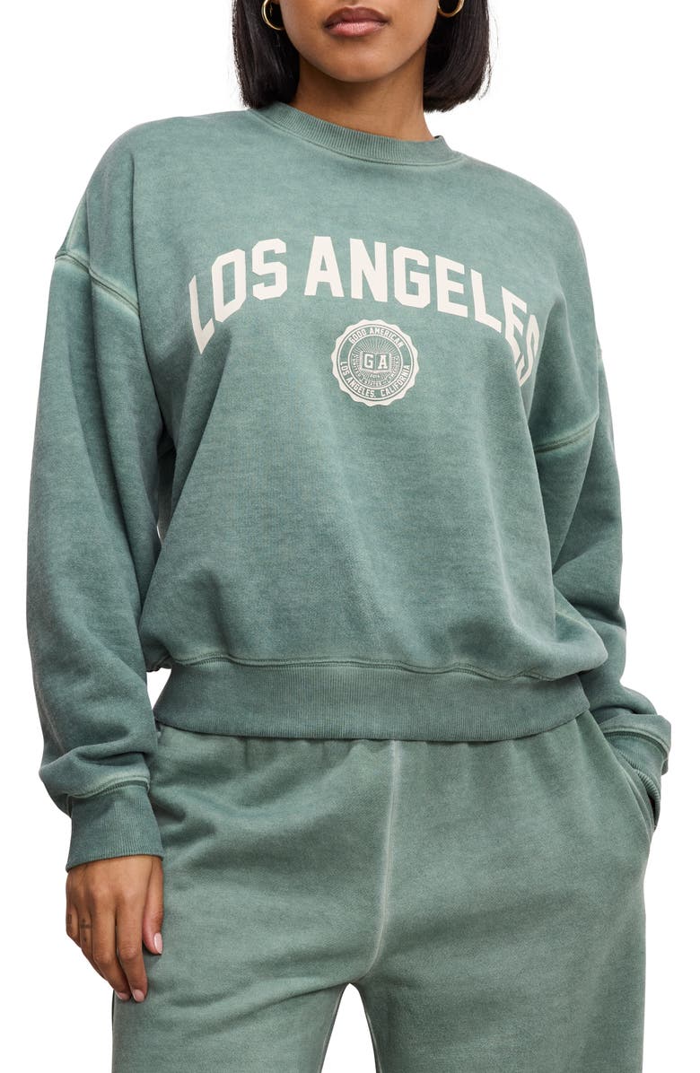 Good American Brushed Fleece Graphic Sweatshirt, Main, color,