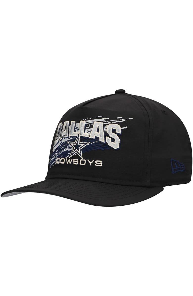 New Era Men's New Era Black Dallas Cowboys Throwback Brush Golfer Snapback Hat, Main, color, Black