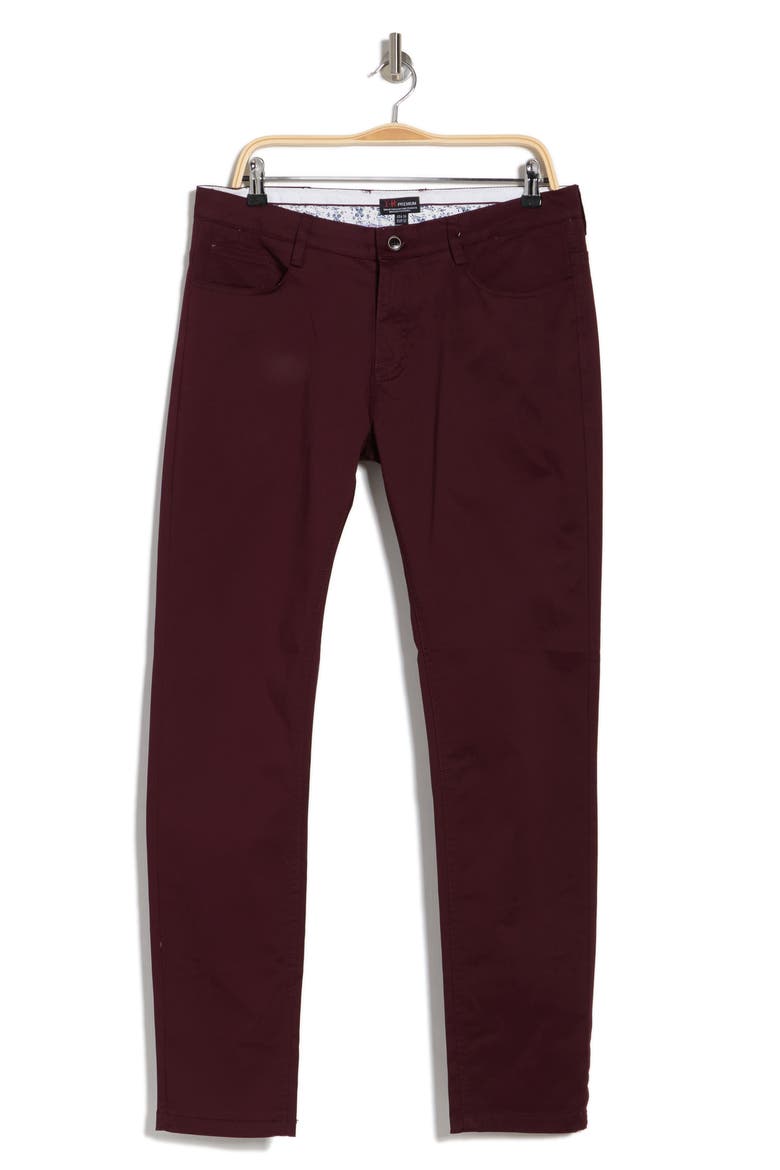 Slim Fit Cotton Stretch Chino Pants, Alternate, color, BURGUNDY