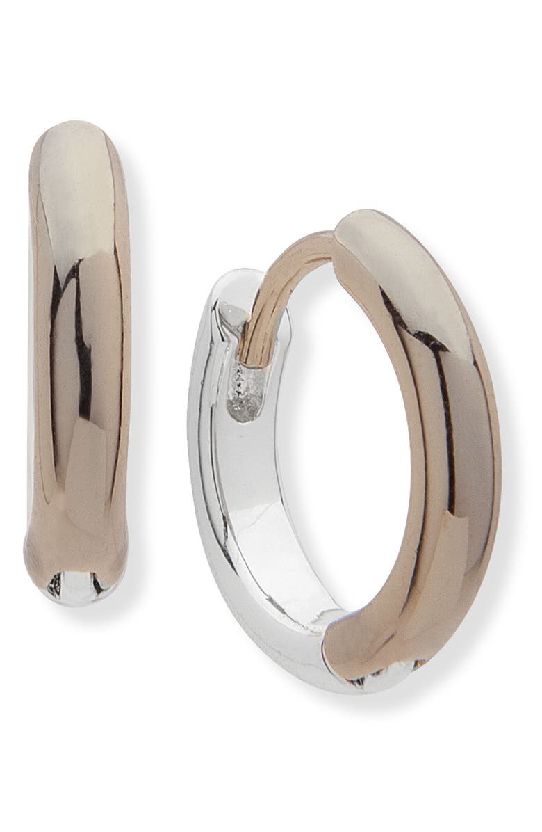 Lauren Ralph Lauren Two-Tone Huggie Hoop Earrings, Main, color, 