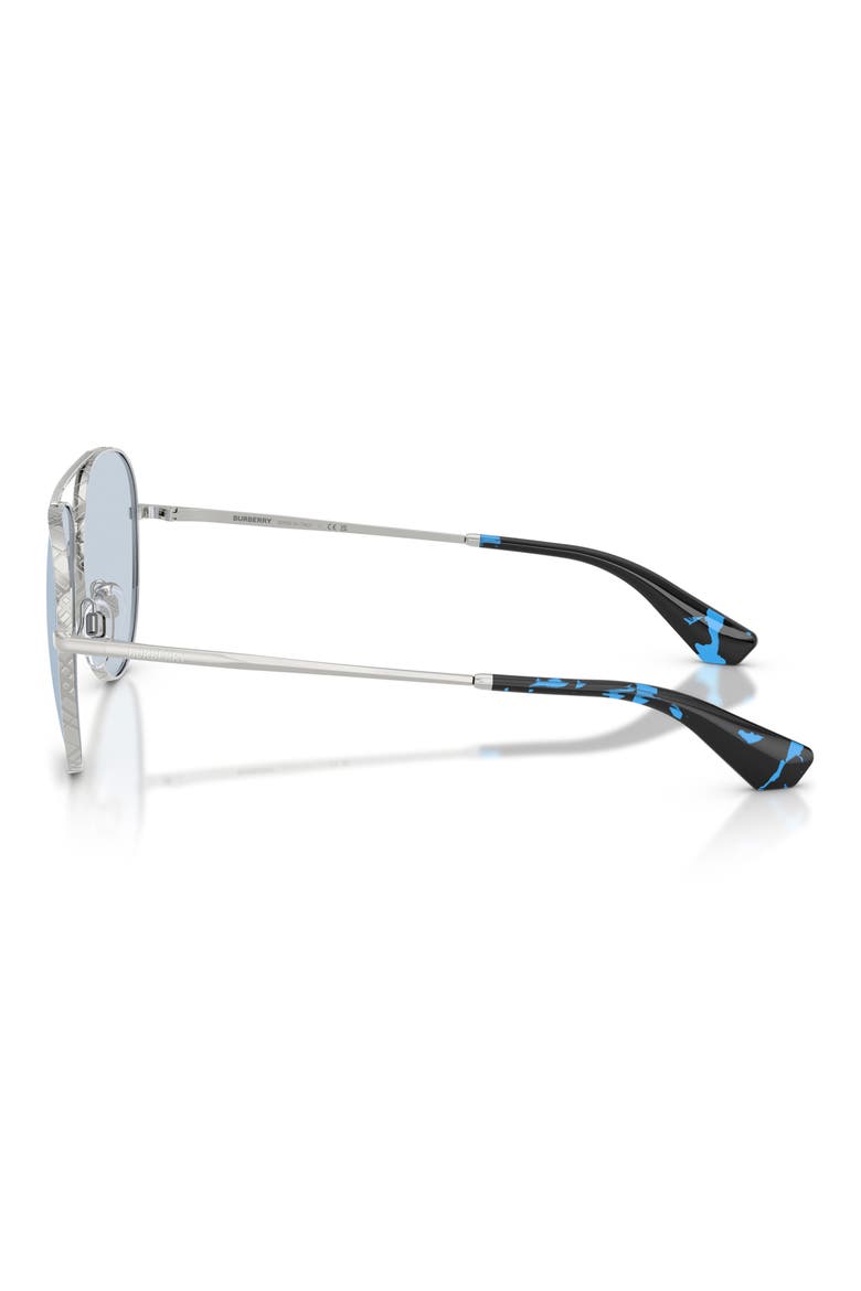 59mm Aviator Sunglasses, Alternate, color, SILVER / AZURE