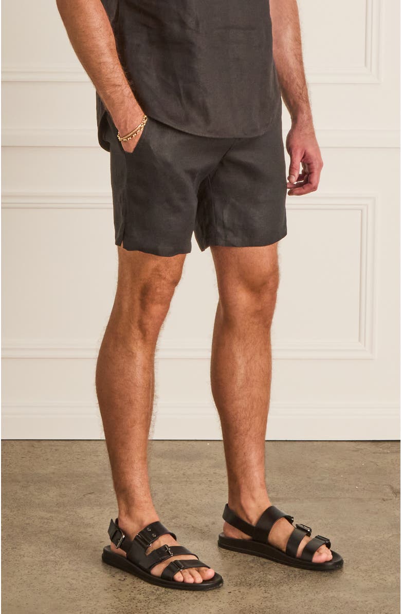 Aqua Blu Atelier Connor Shorts, Alternate, color, Black