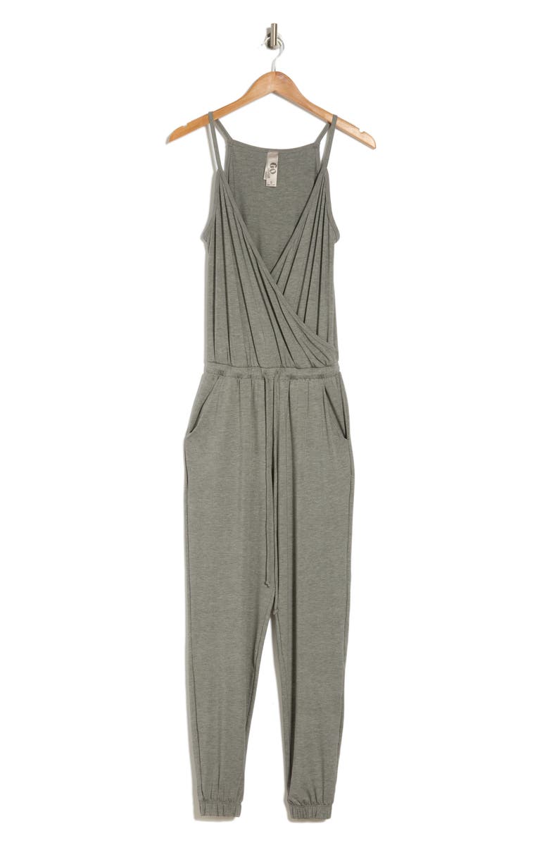GO COUTURE Sleeveless Drawstring Jumpsuit, Alternate, color, Warm Heather Grey