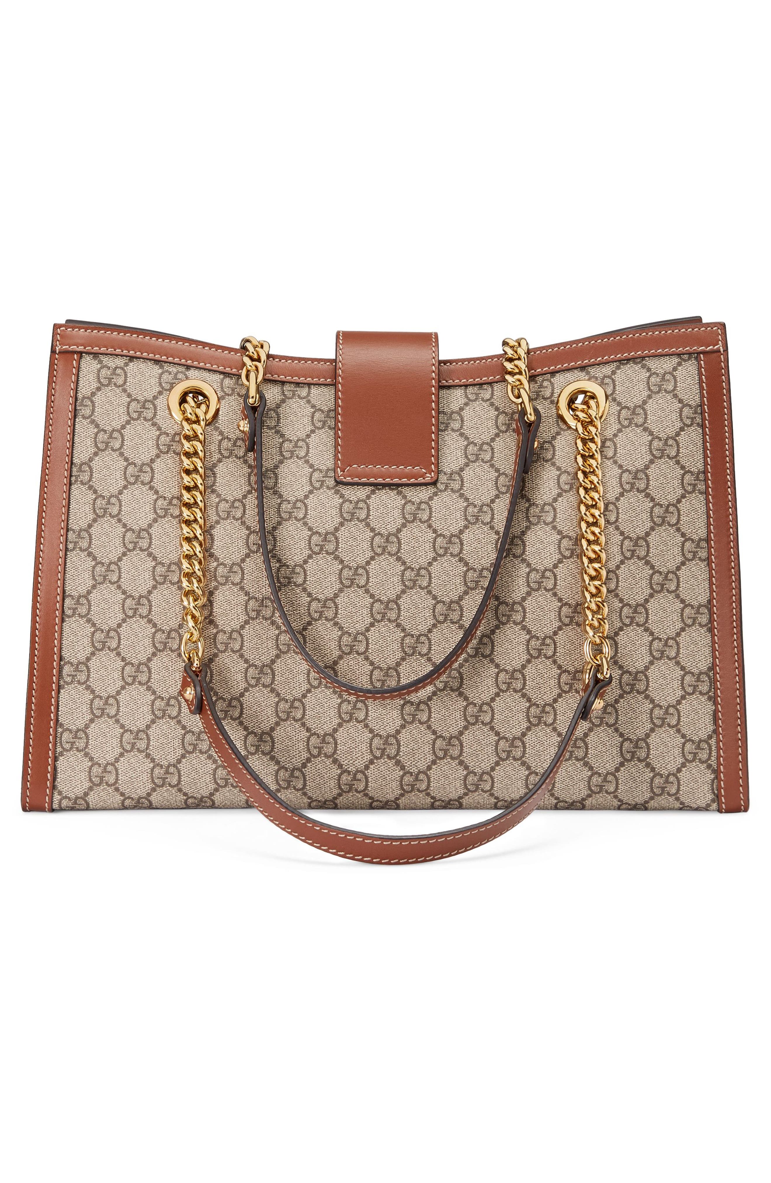 Gucci Medium Padlock GG Supreme Canvas Tote, Alternate, color, 