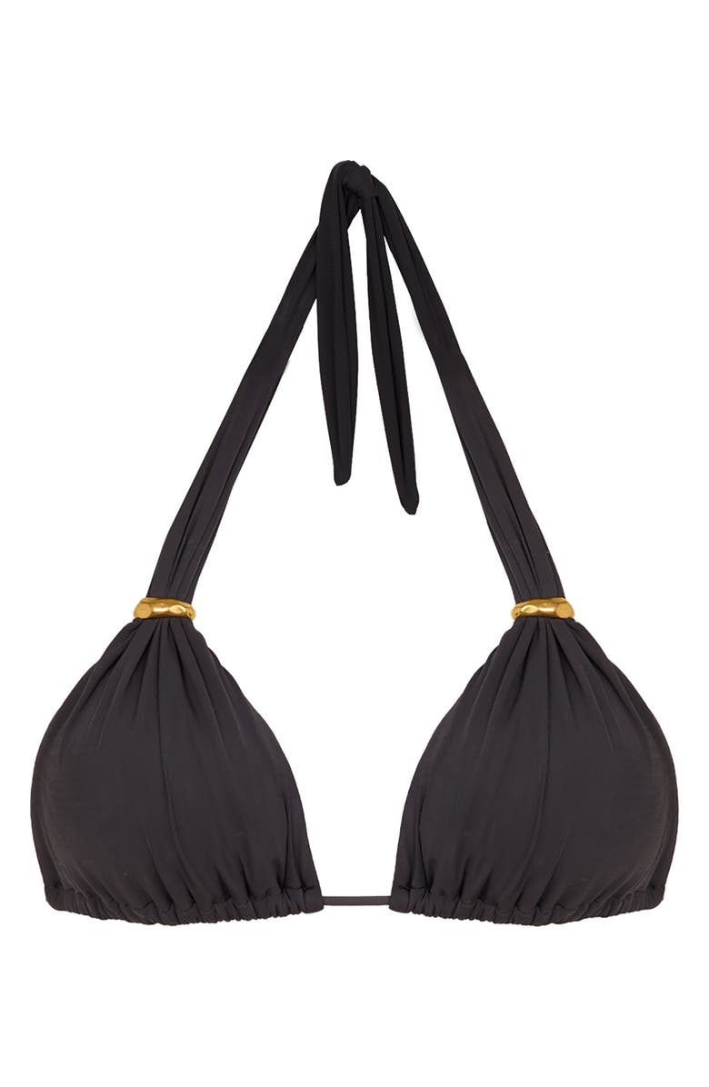 ViX Paula Hermanny Bia Tube Solid Halter Bikini Top, Alternate, color, Grey