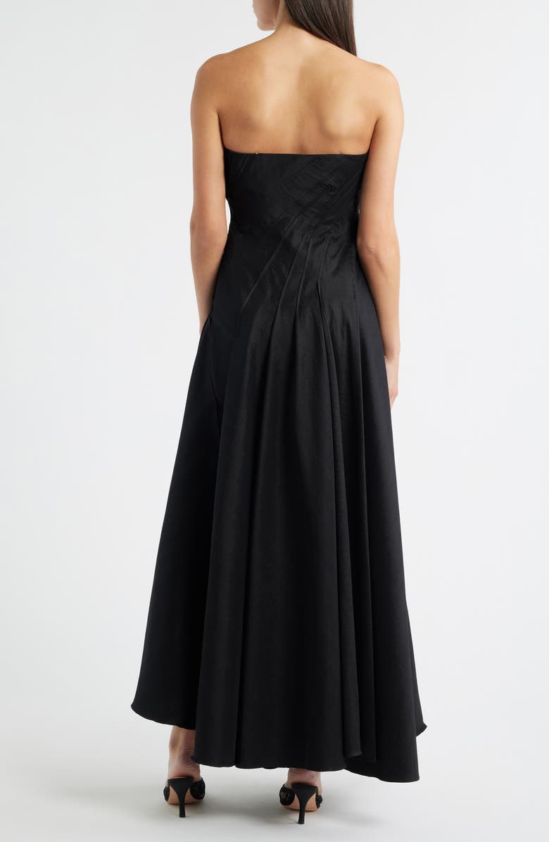 Acler Hawford Rosette Strapless Gown, Alternate, color, Black