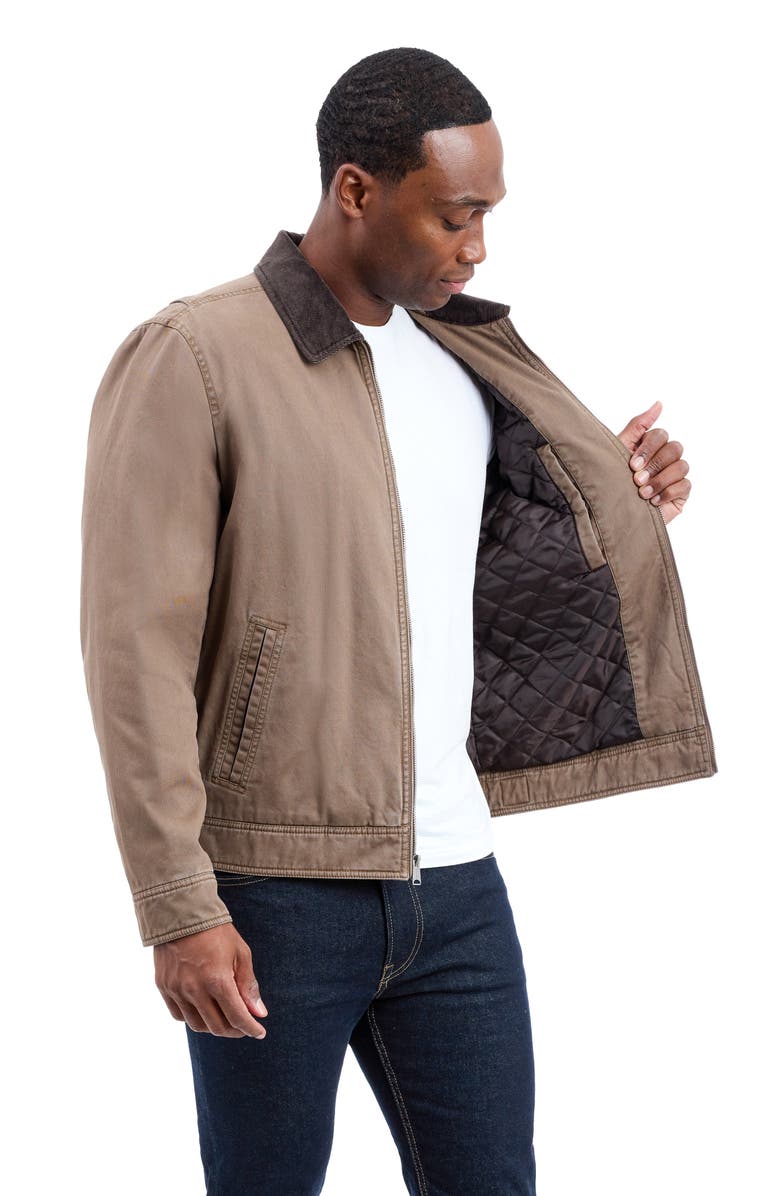 Lucky Brand Corduroy Collar Cotton Barn Jacket, Alternate, color, Mushroom