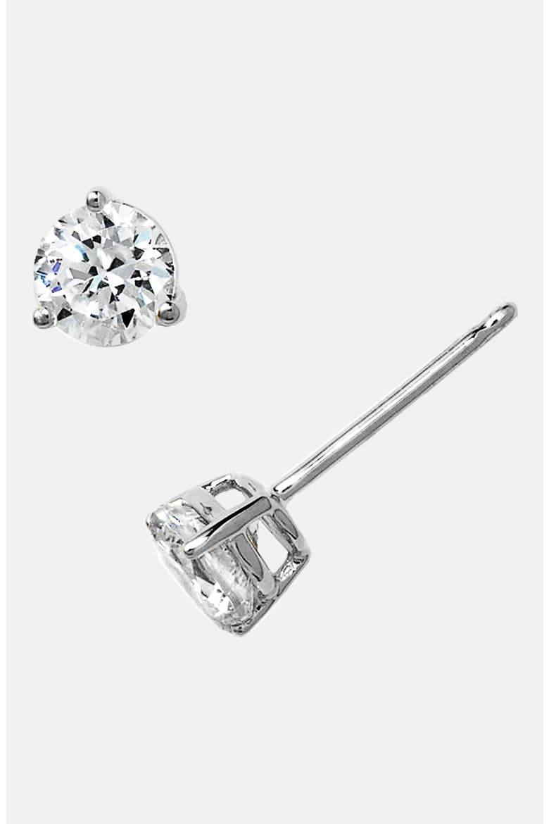 Gift Boxed Cubic Zirconia Stud Earrings - 1.0ct., Alternate, color, PLATINUM