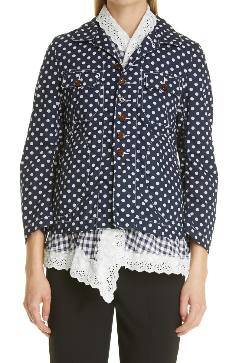 Tao Comme des Garçons Tricot Comme des Garçons Polka Dot Layered Jacket, Main, color,