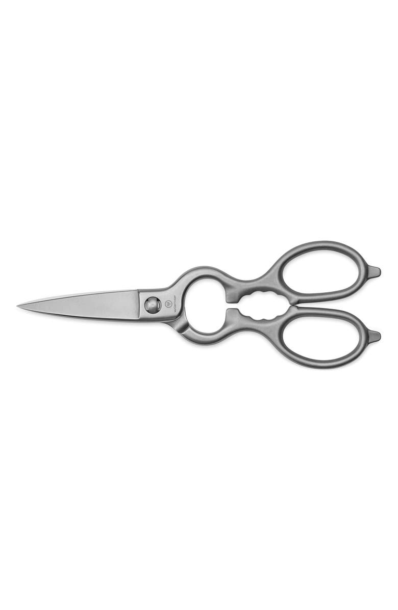 Wüsthof 8.5-Inch Brushed Stainless Kitchen Shears, Main, color, 