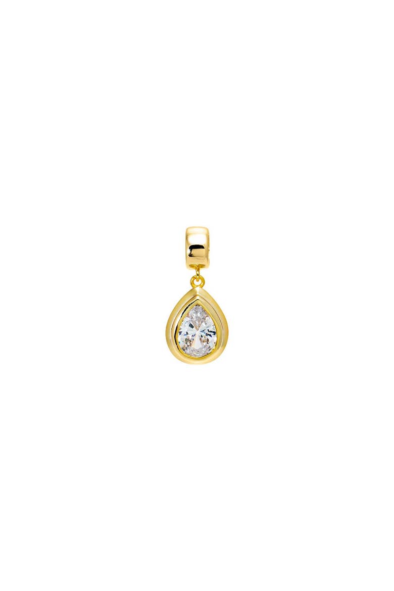 Colored CZ Pear Bezel Pendant, Main, color, Gold