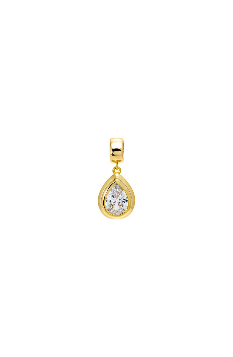 BY ADINA EDEN Colored CZ Pear Bezel Pendant, Main, color, Gold