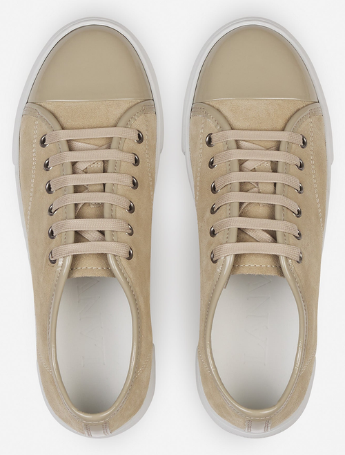 Lanvin Dbb1 Sneakers In Suede And Patent Leather For Women In Lin