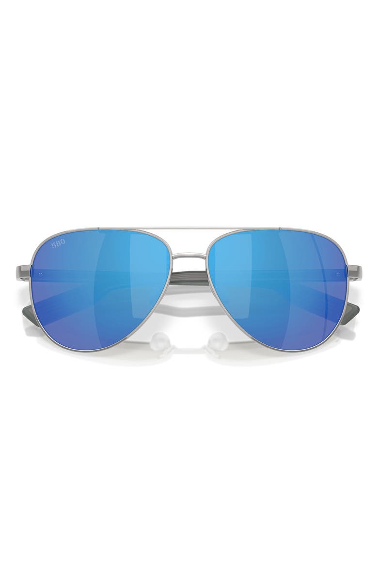 Costa Del Mar 57mm Polarized Pilot Sunglasses, Alternate, color, Silver/ Blue Mirror 580G
