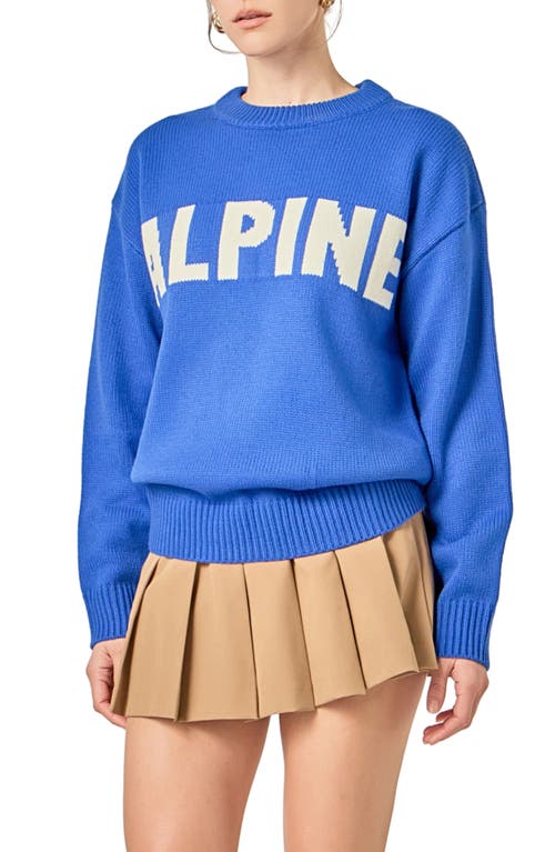English Factory Statement Sweater In Blue
