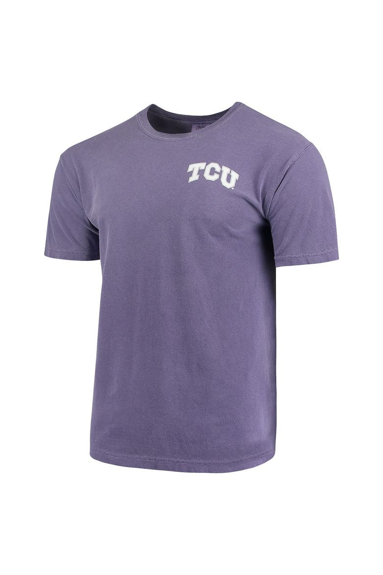 Men's Purple TCU Horned Frogs Baseball Flag Comfort Colors T-Shirt, Alternate, color, Purple
