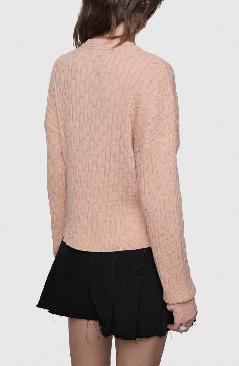Rebecca Minkoff Mackie Cotton Cable Sweater, Alternate, color, 