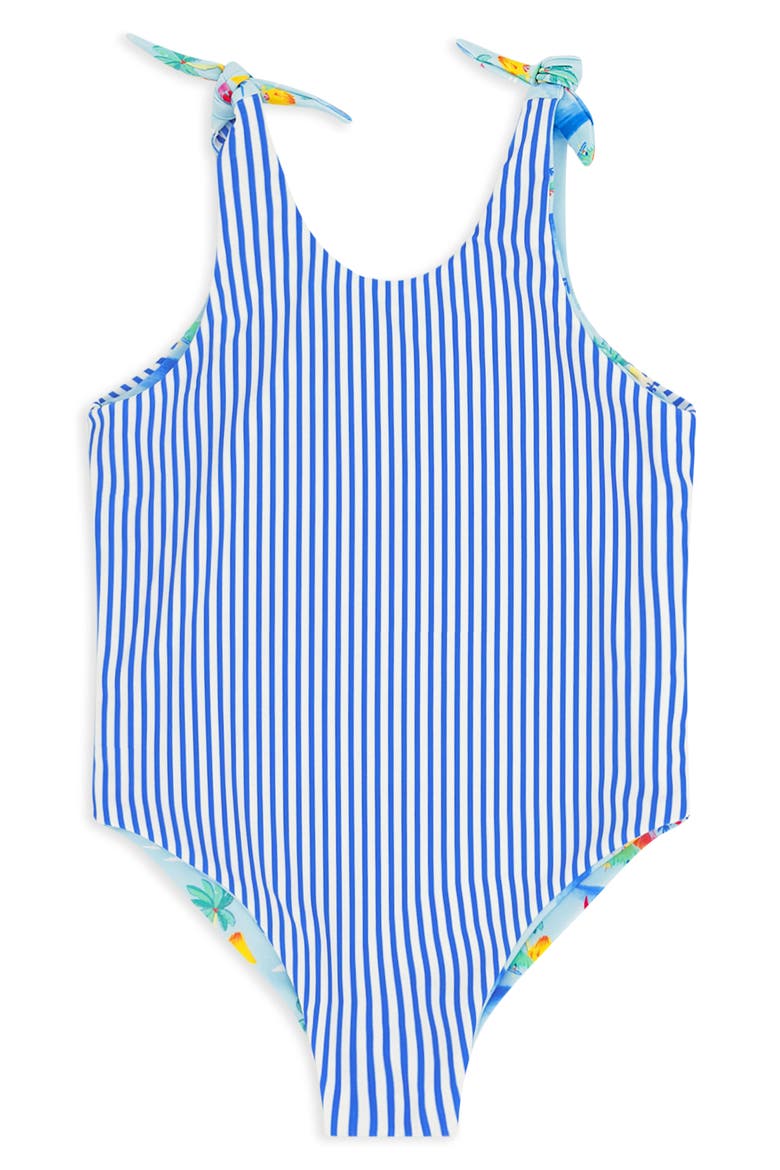 Kids' Skye Reversible UPF 50+ One-Piece Swimsuit, Alternate, color, CLEARWATER