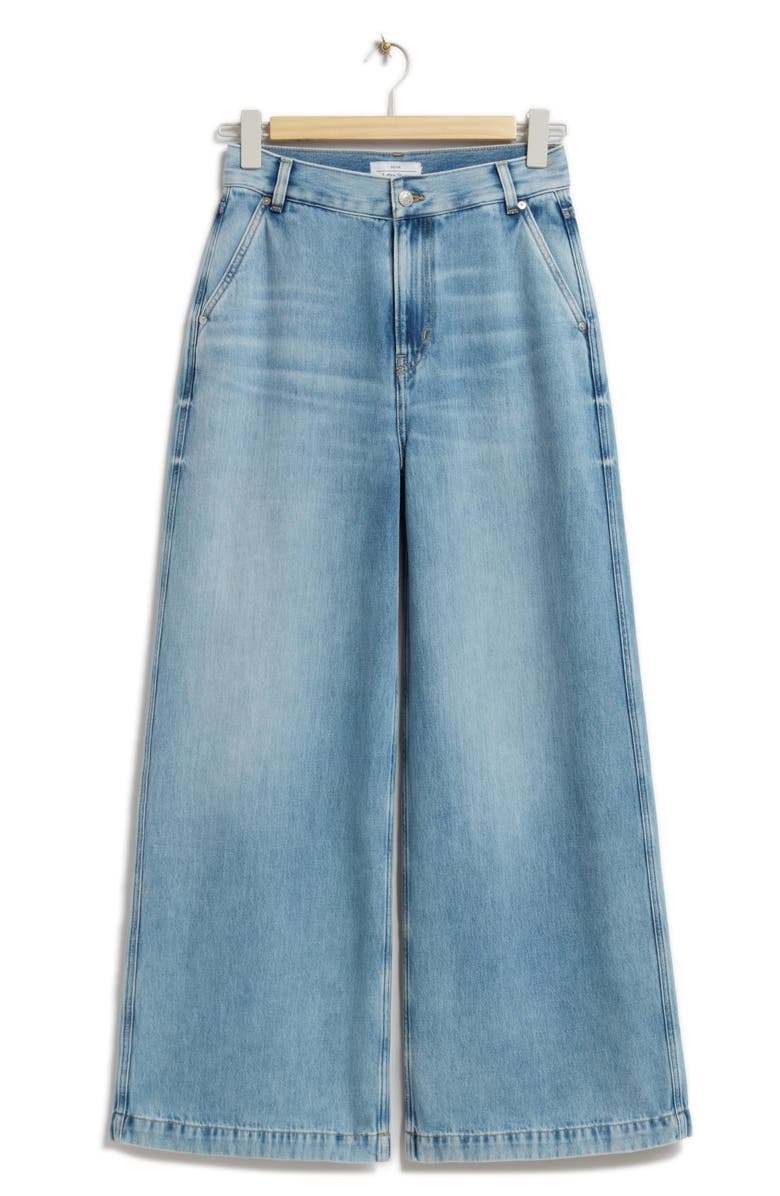 & Other Stories High Waist Wide Leg Jeans, Main, color, Blue