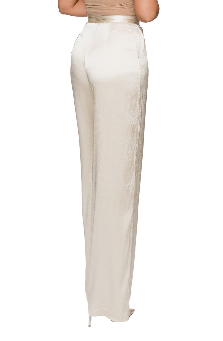 JLUXLABEL Deserae Silk Blend Wide Leg Pants, Alternate, color, Cream