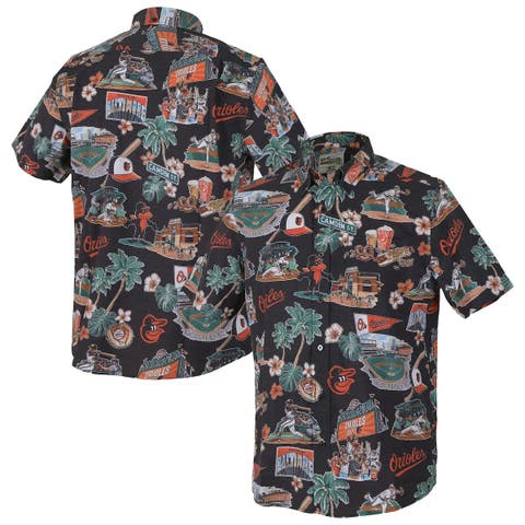 Men's Reyn Spooner  Black Baltimore Orioles Scenic Tri-Blend Button-Down Shirt