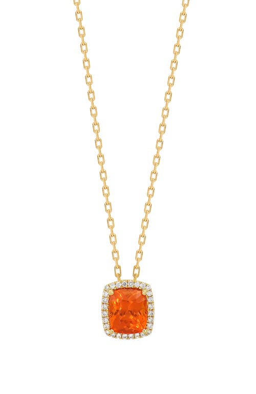 Bony Levy Mandarin Garnet & Diamond Cushion Pendant Necklace (nordstrom Exclusive) In 18k Yg/mandarin Garnet/diam.