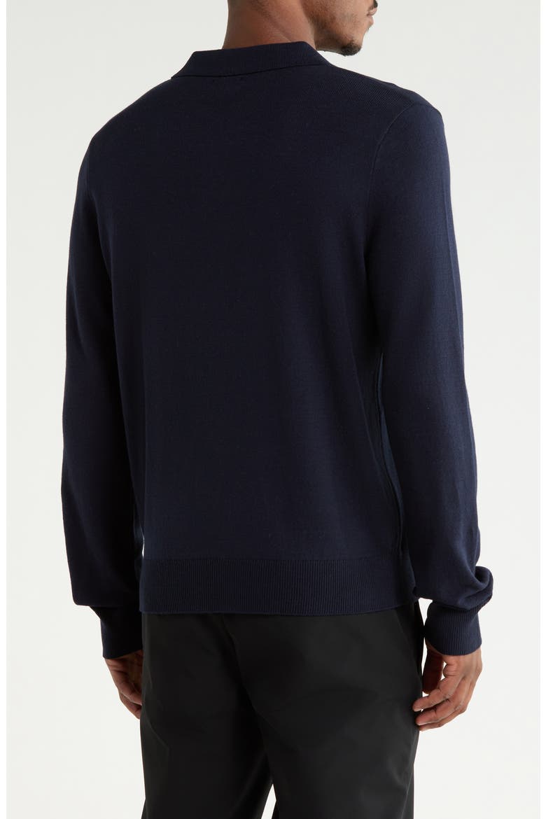 Long Sleeve Polo Sweater, Alternate, color, NAVY NIGHT