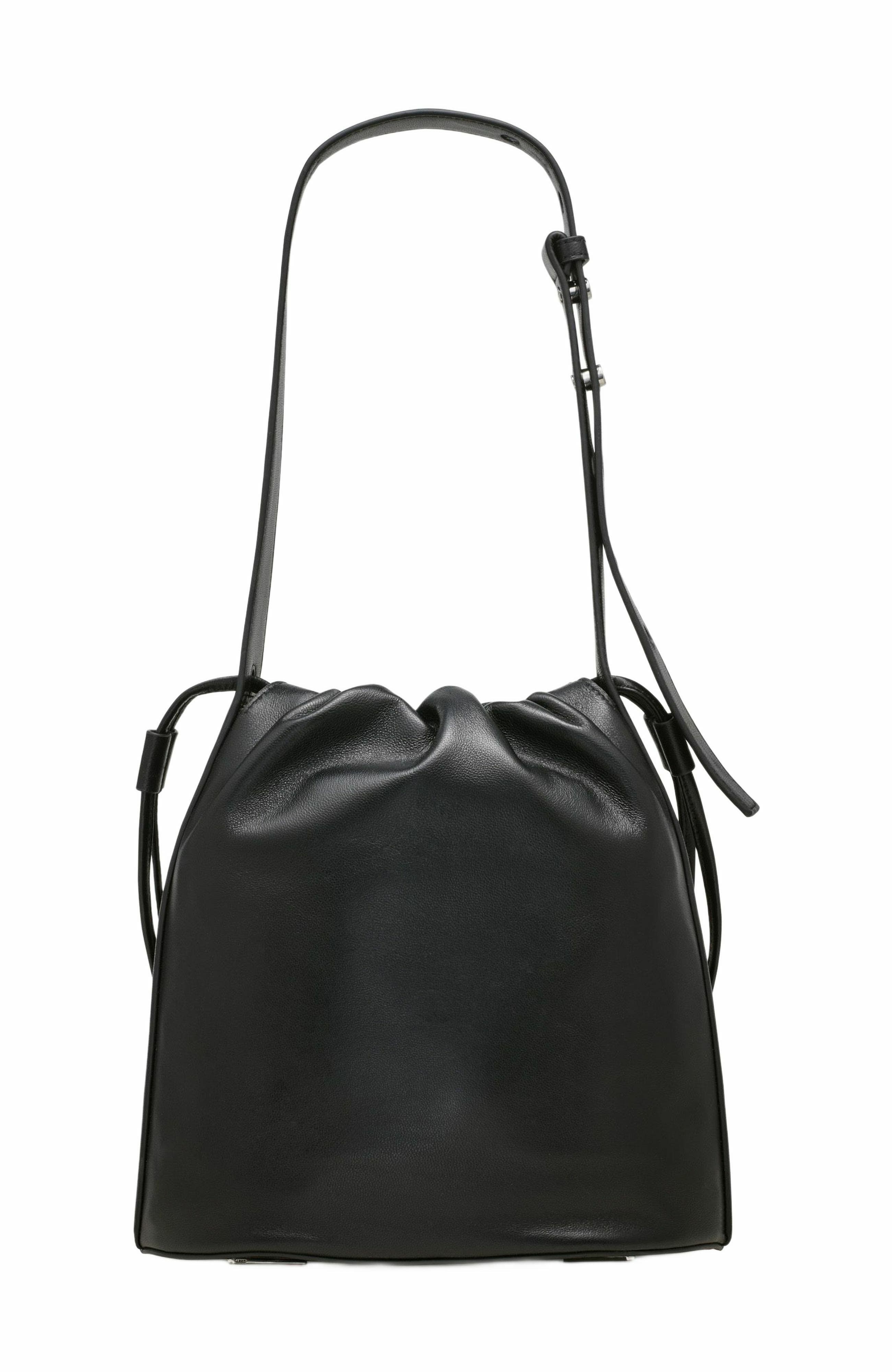 DKNY Channing Drawstring Bag, Alternate, color, Black/Silver