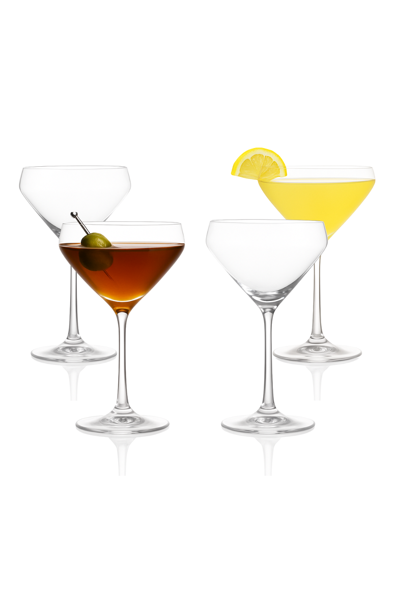 Hand Blown Martini Glass 10oz - Set of 4, Main, color, Clear