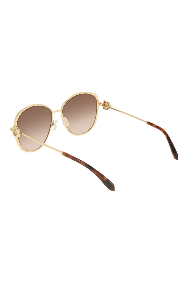 61mm Gradient Cat Eye Sunglasses, Alternate, color, GOLD/ BROWN GRADIENT