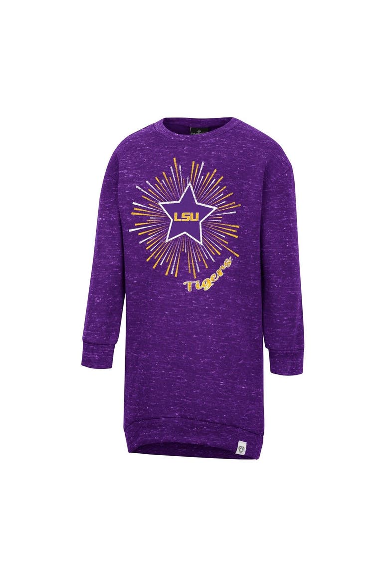 Girls Toddler Colosseum Purple LSU Tigers Cindy Lou Sweatshirt Dress, Main, color, Purple