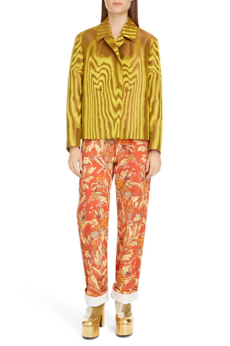 Rolta Crop Jacquard Jacket, Alternate, color, GOLD