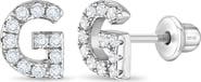 In Season Jewelry Cubic Zirconia Letter Initial Earrings