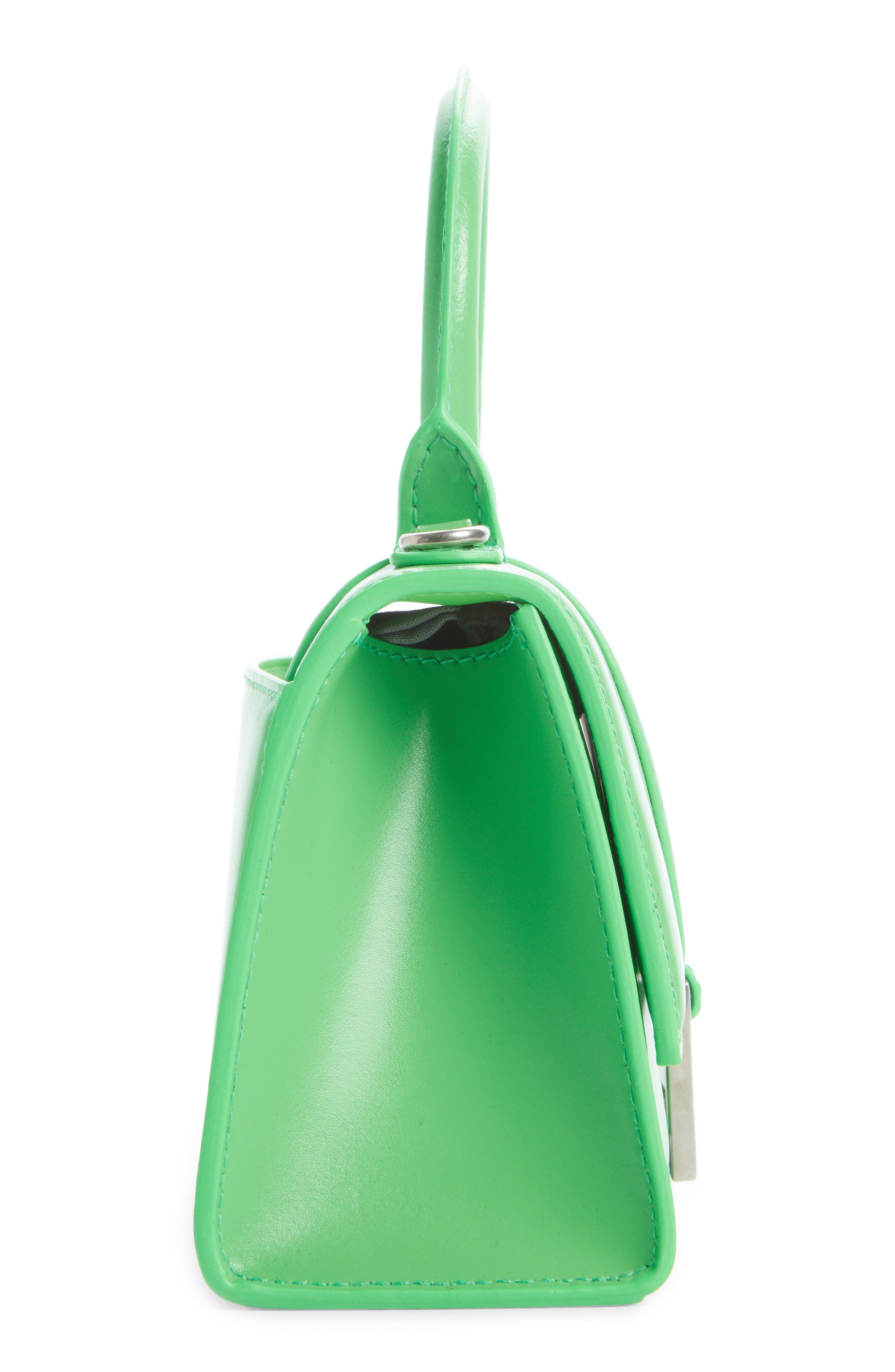 Balenciaga Extra Small Hourglass Leather Top Handle Bag, Alternate, color, 