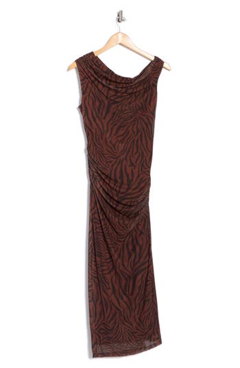 Afrm Los Angeles Aurelie One-shoulder Maxi Dress In Brown