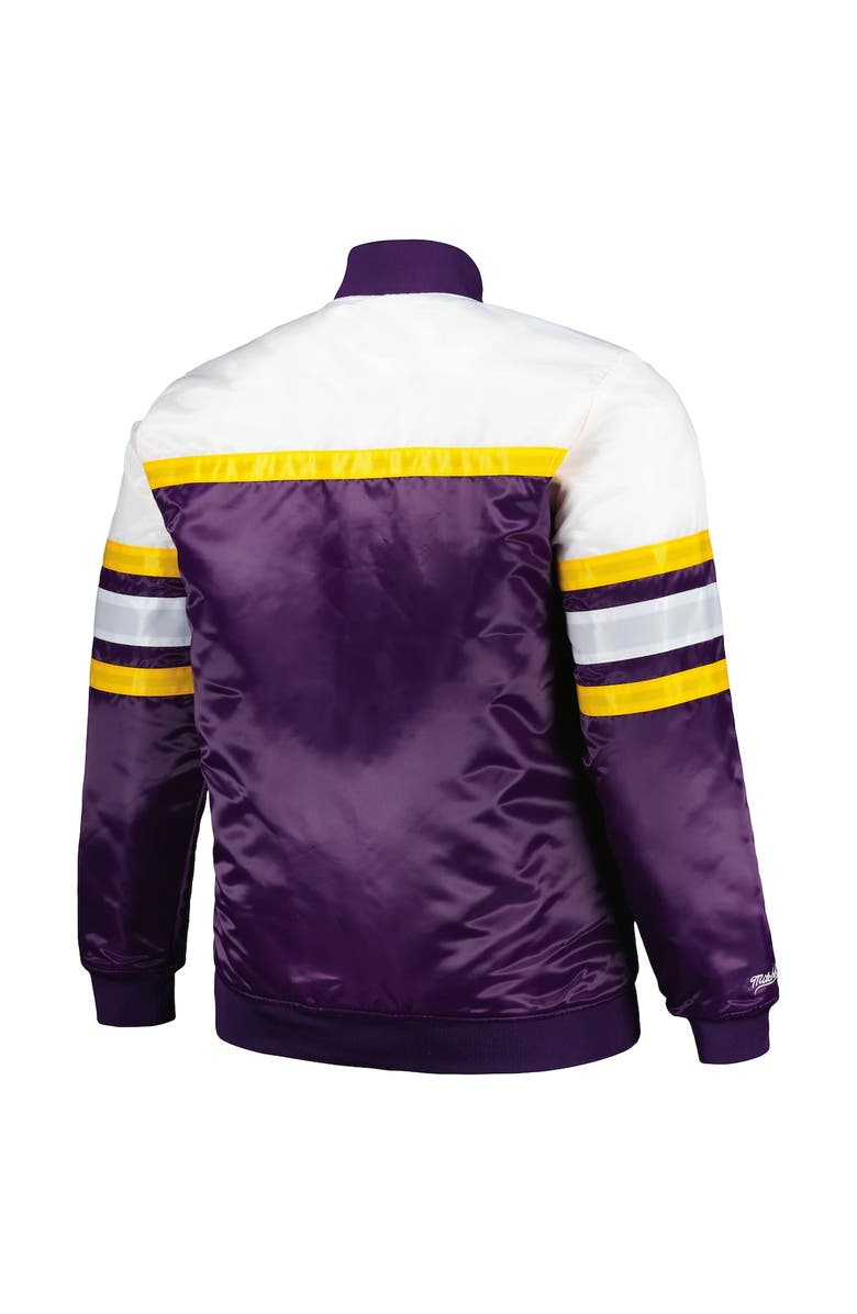 Mitchell & Ness Men's Mitchell & Ness Purple/Gold Los Angeles Lakers Big & Tall Heavyweight Full-Snap Satin Jacket, Alternate, color, Purple