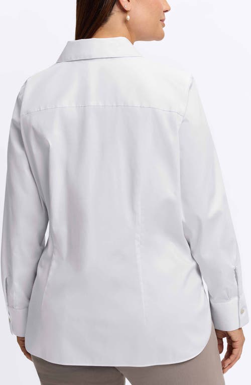 Foxcroft Sabine Side Tie Button-up Shirt In White