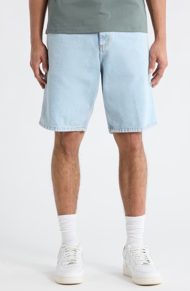 Carhartt Work In Progress Single Knee Loose Fit Denim Shorts, Main, color, Blue (Heavy Stone Bleached)