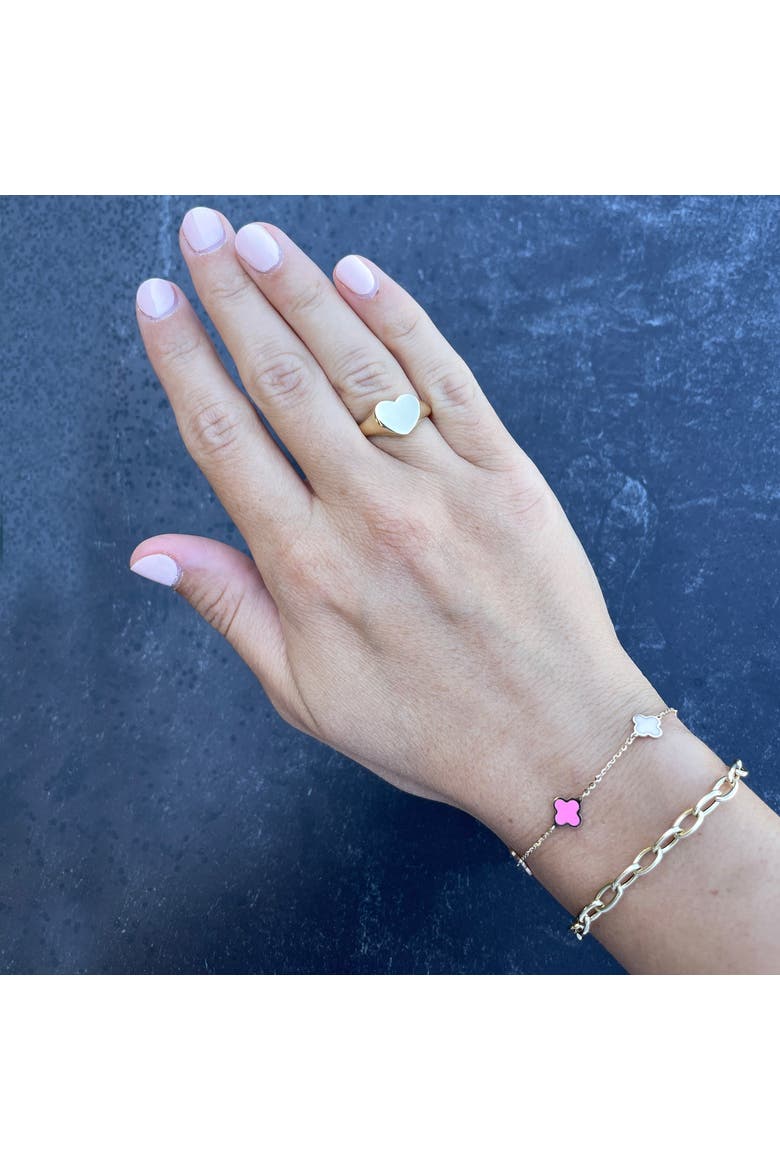 Gold Heart Signet Ring, Alternate, color, Yellow Gold