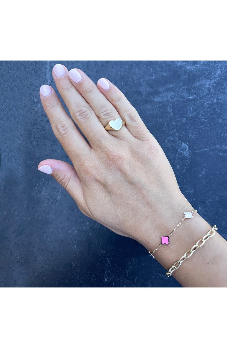 The Lovery Fine Jewelry Gold Heart Signet Ring, Alternate, color, Yellow Gold